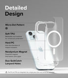 iPhone 15 Case | Fusion Magnetic Matte - Detailed Design. Micro-Dot Pattern. Malleable and resilient for enhanced protection with Soft TPU. Anti-discoloration and impact-resistant with Hard PC. Powerful neodymium magnet that leaves zero gaps. Duo QuikCatch Lanyard Holes.