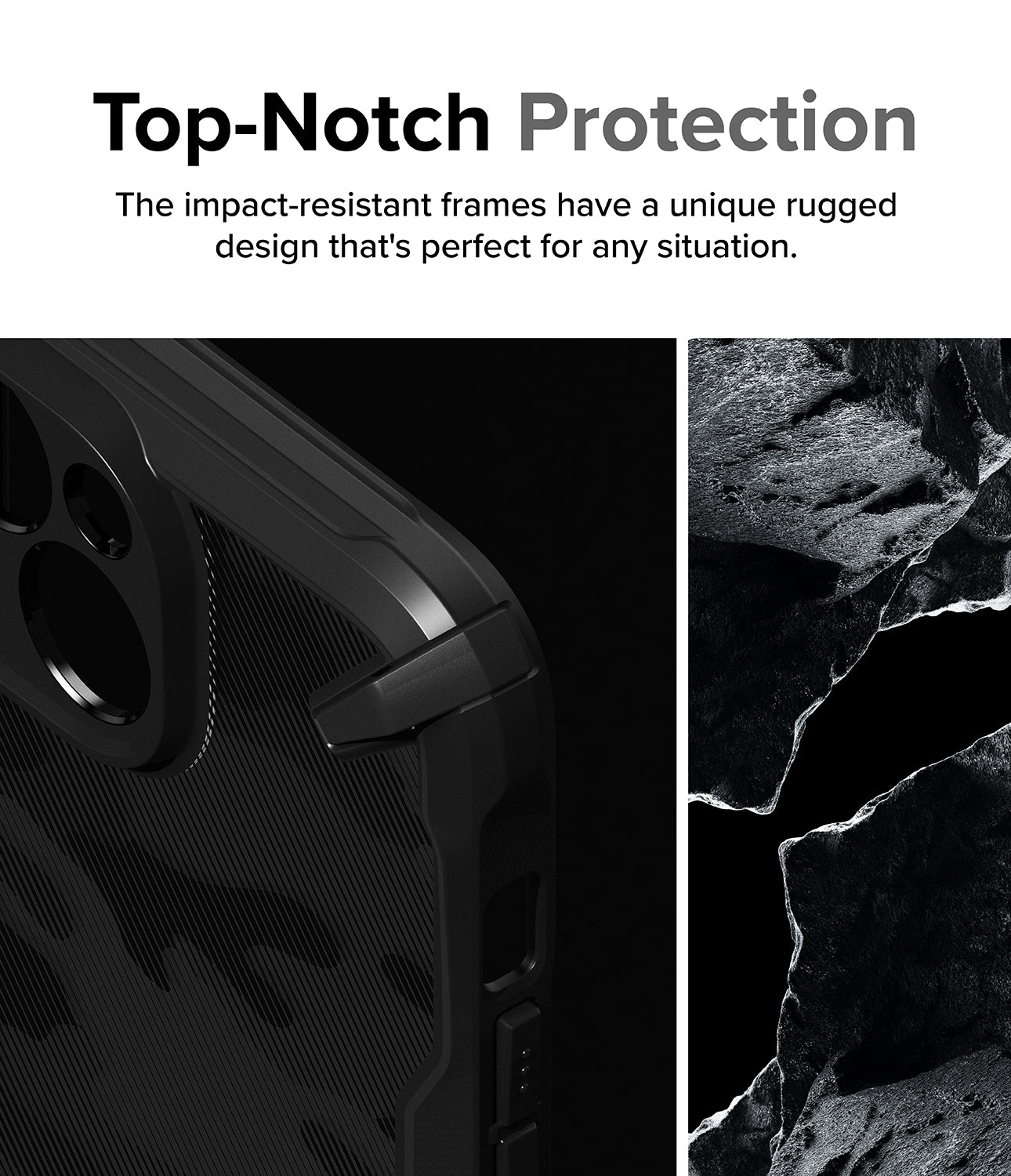 iPhone 15 Case | Fusion-X- Black - Top-Notch Protection. The impact-resistant frames have a unique rugged design that's perfect for any situation.