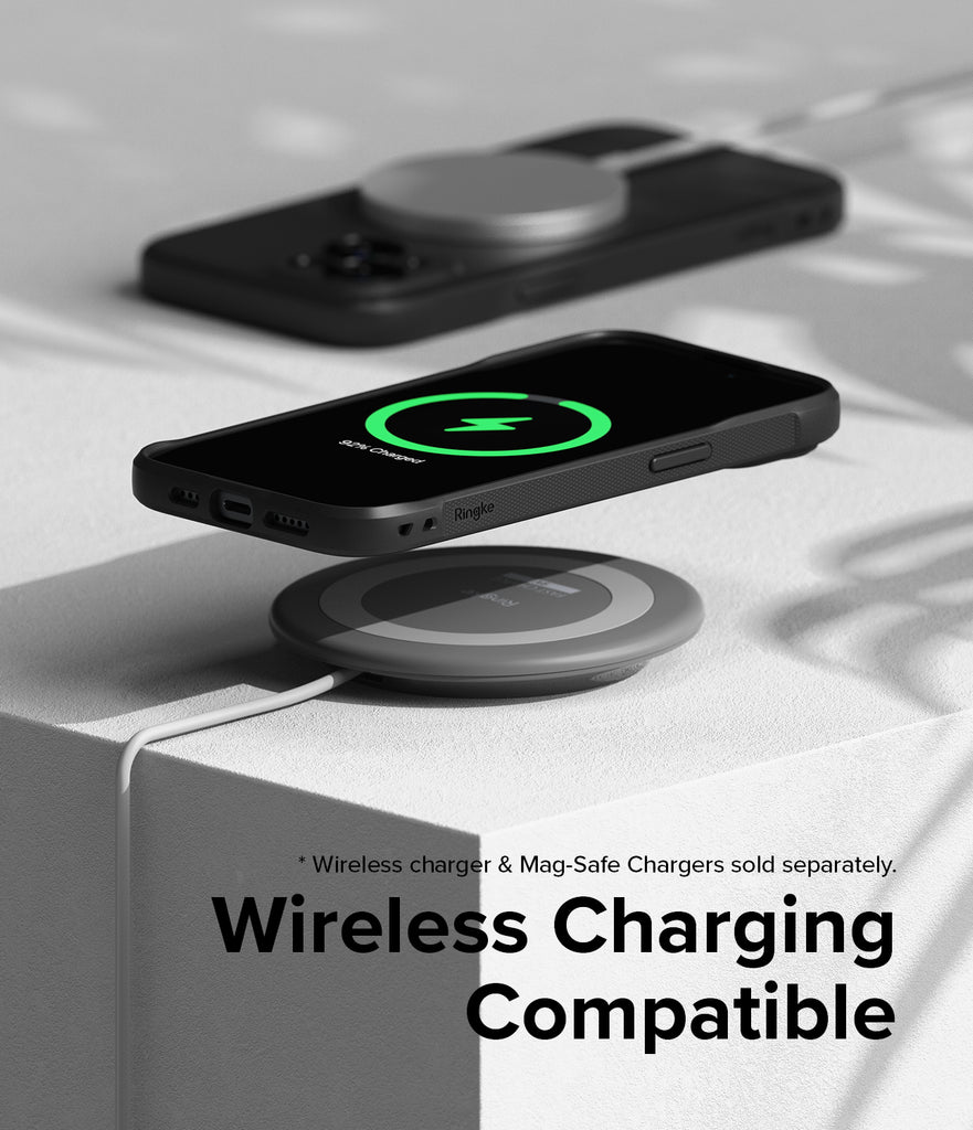 iPhone 15 Case | Onyx - Black / Dark Green. Wireless Charging Compatible.