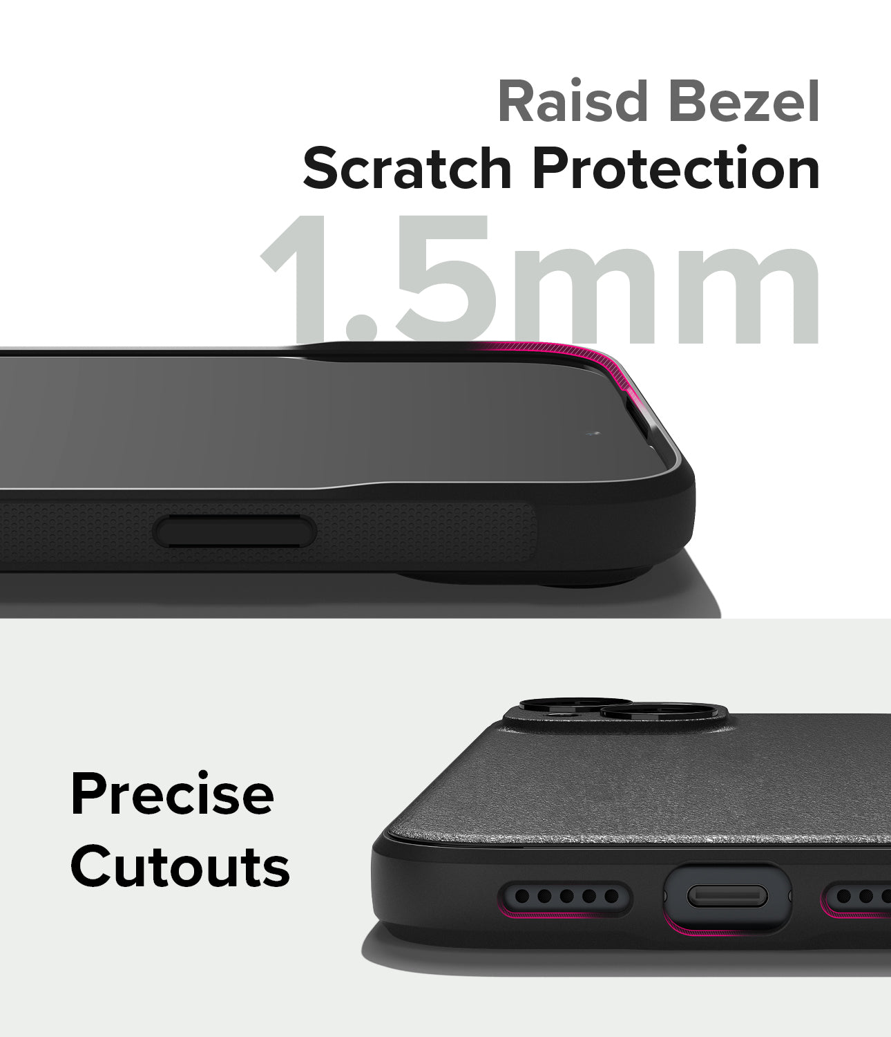 iPhone 15 Case | Onyx - Black - Raised Bezel Scratch Protection 1.5mm. Precise Cutouts.