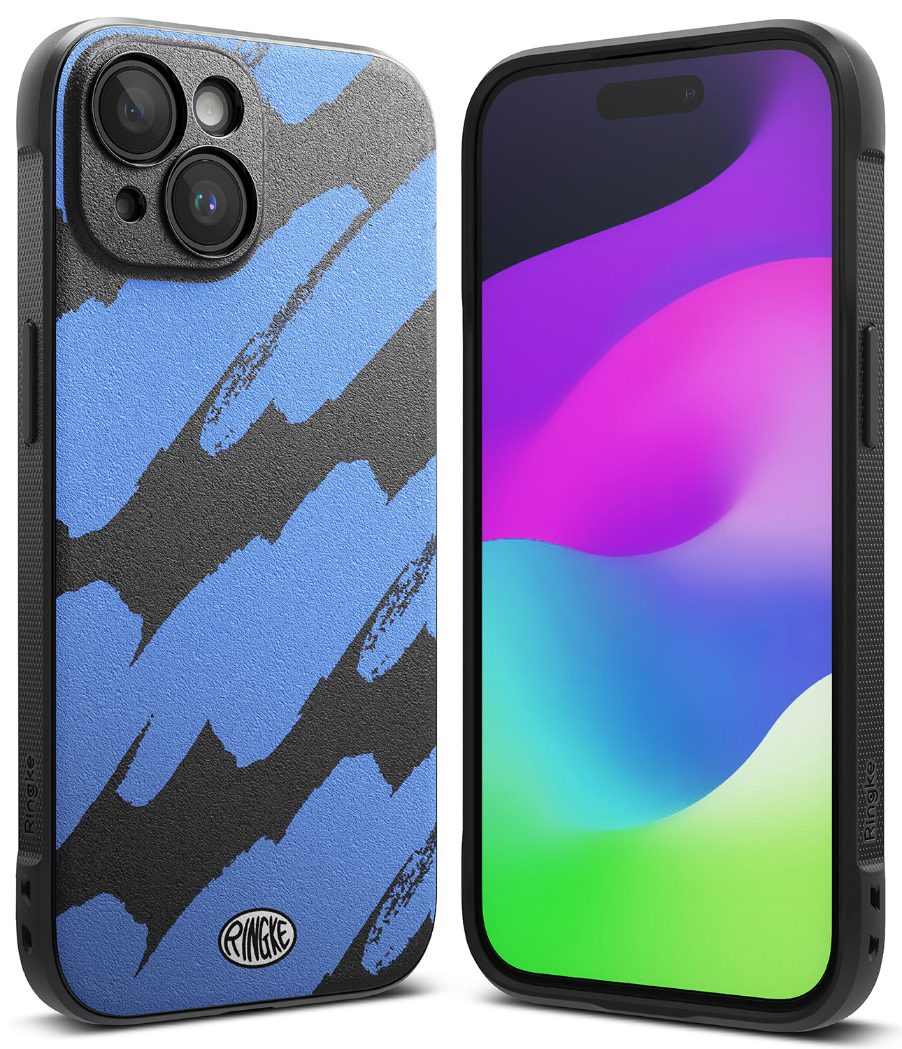 iPhone 15 Case | Onyx Design - Blue Brush