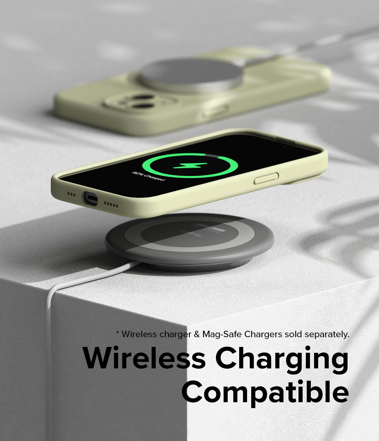 iPhone 15 Case | Silicone Magnetic - Sunny Lime - Wireless Charging Compatible.