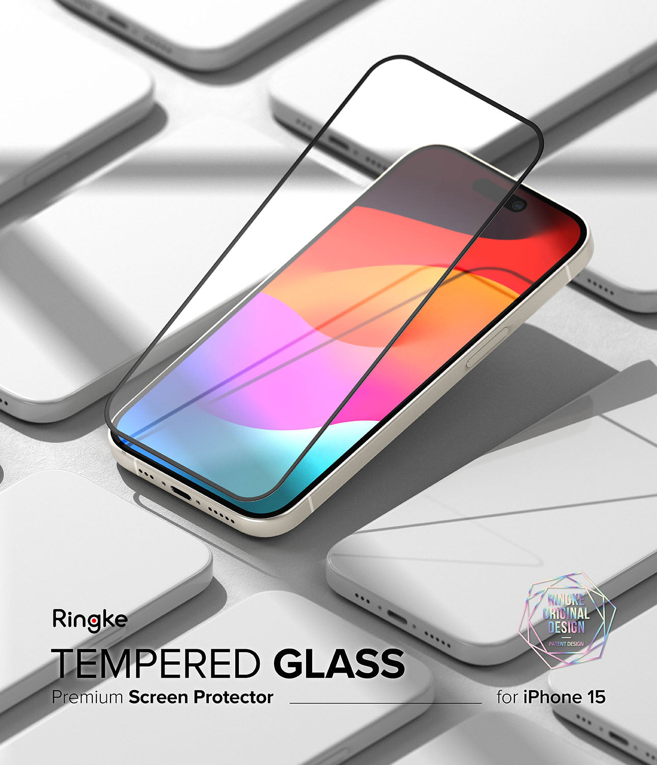 iPhone 15 Screen Protector, Full Cover Glass