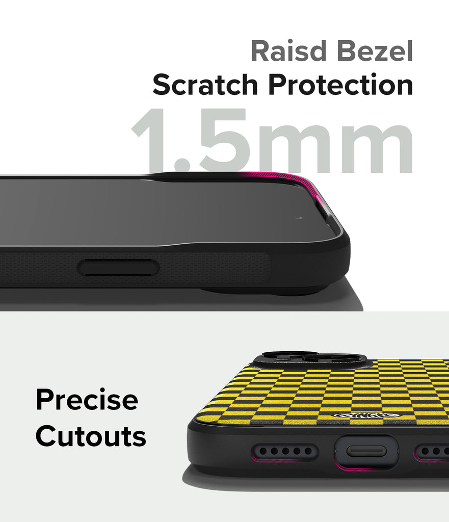 iPhone 15 Plus Case | Onyx Design - 1.5 mm Raised Bezel. Scratch Protection. Precise Cutouts.