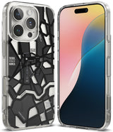 iPhone 16 Pro Case | Fusion Design - Clear phone case featuring a black and gray map graphic of Seoul with landmarks.