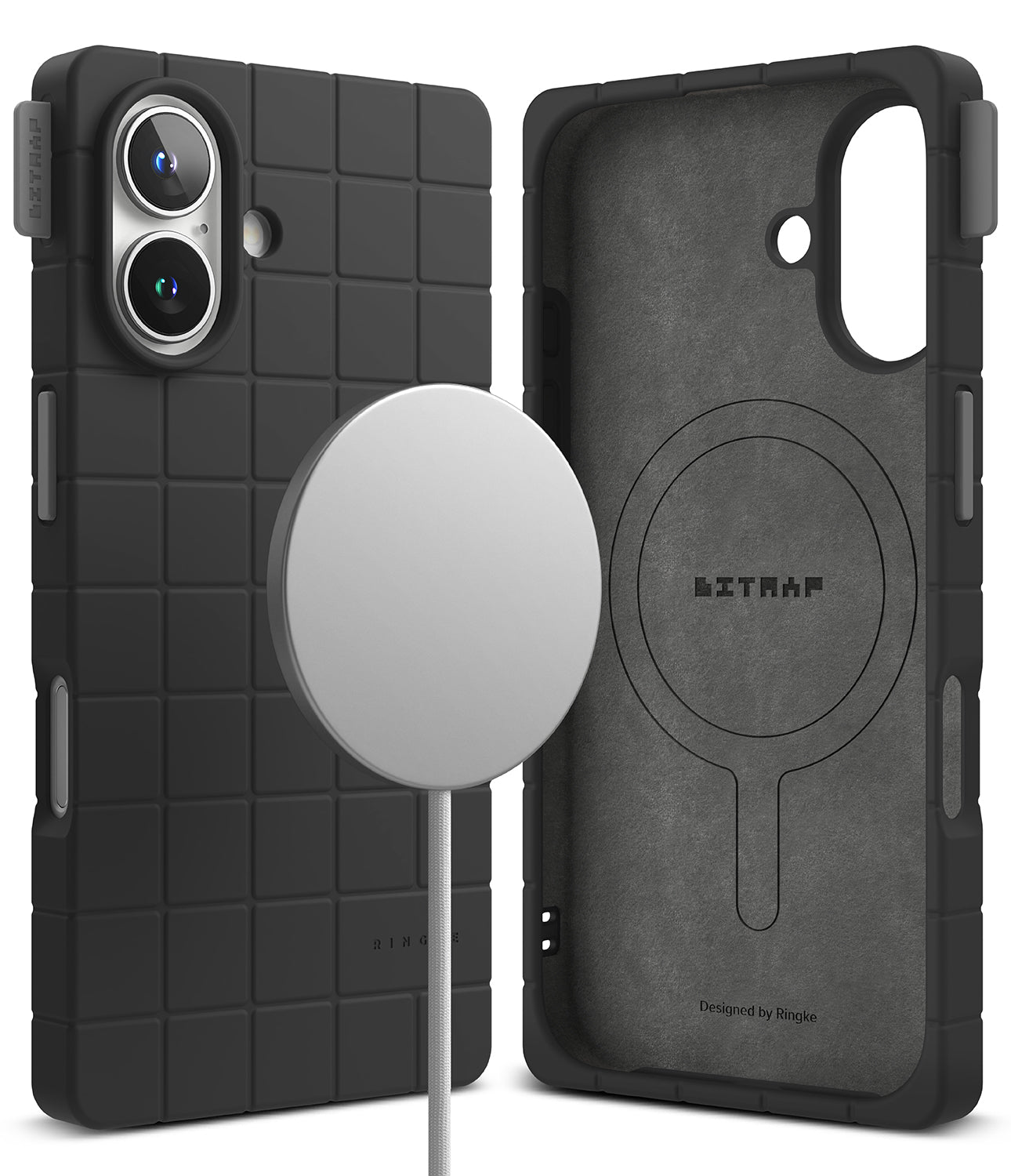 iPhone 16 Case | Bitmap Silicone Magnetic - Black