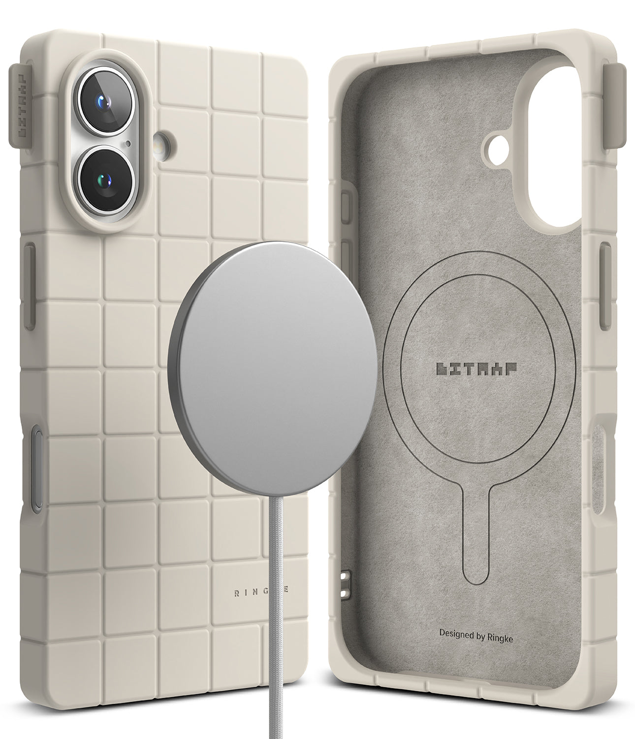 iPhone 16 Case | Bitmap Silicone Magnetic - Stone