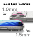 iPhone 17 pro max case with raised edge protection features on a white background