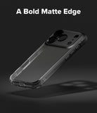 iPhone 17 Pro Max case with a bold matte edge on a dark background.