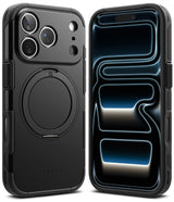 iPhone 17 Pro Case | Alles - Black protective phone case with a circular kickstand on the back and a sleek front screen view.