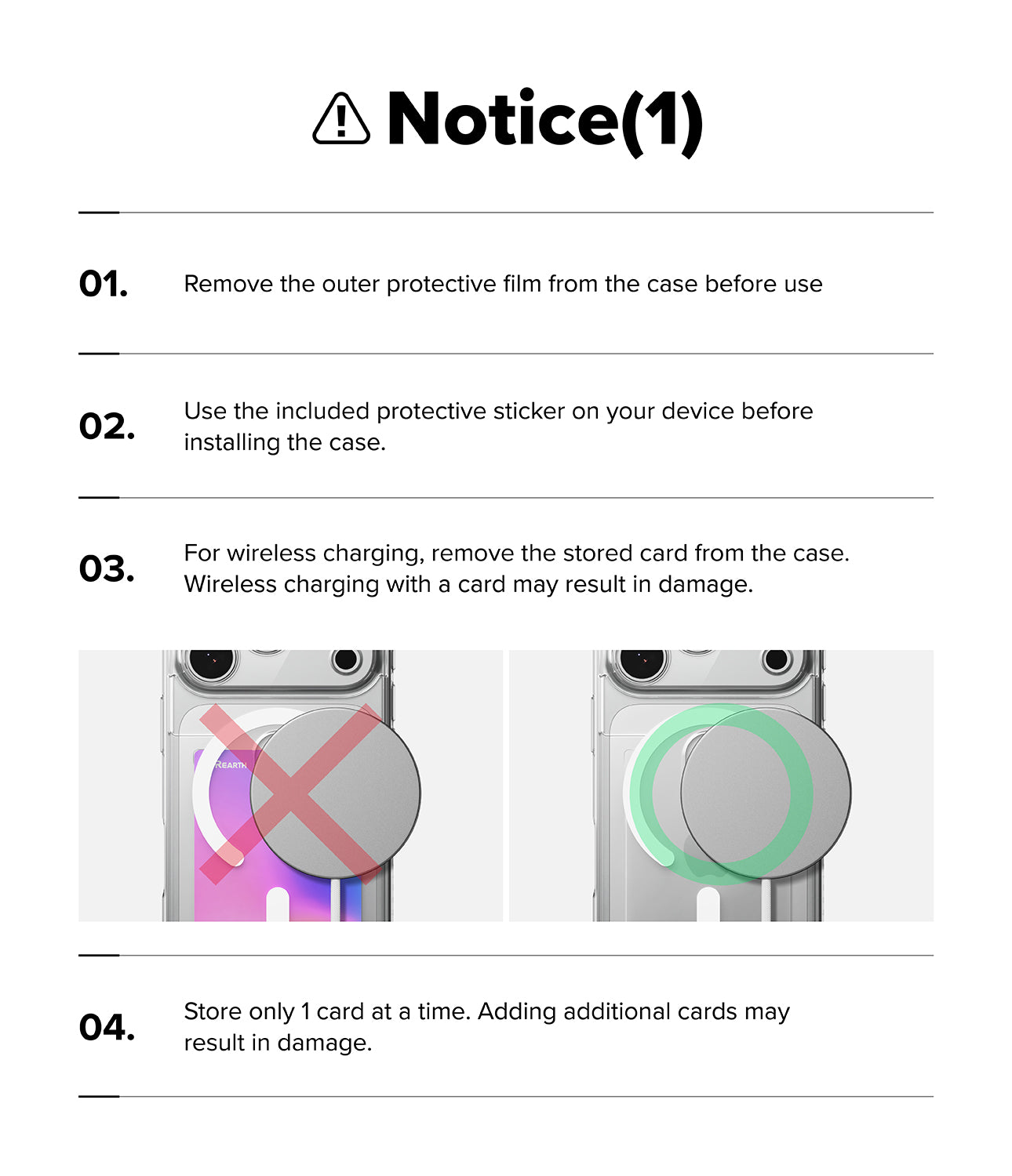 iPhone 17 Pro Case | Fusion Card Magnetic - Instructions for using a phone case with illustrations and text
