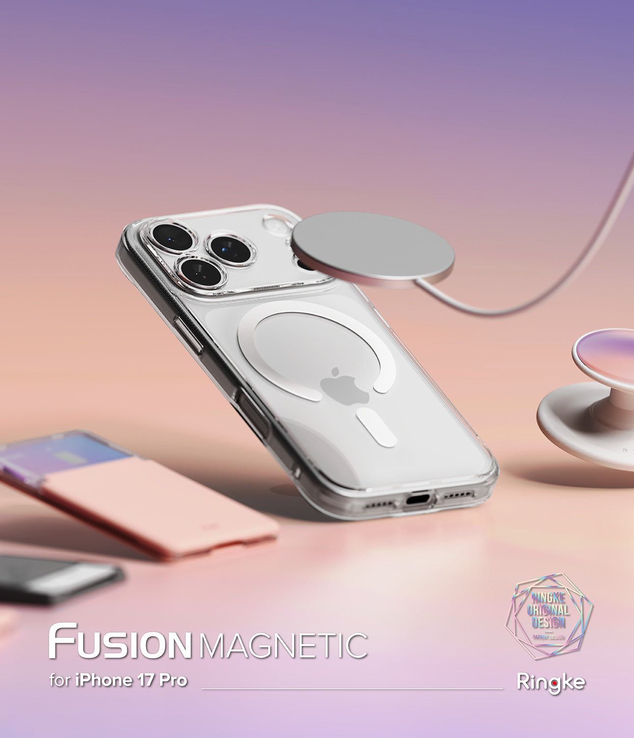mmiFace公式iPhone17ケース ＋MagSynq Ring Military Grade MagSafe Hybrid Case with Kickstand Ring Holder for