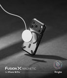 iPhone 18 Pro Case | Fusion-X Magnetic - Phone case with magnetic ring stand and 'Fusion X Magnetic' branding on a dark background