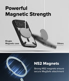 iPhone 18 Pro Case | Fusion-X Magnetic - Promotional graphic for a magnetic phone case showing a black Ringke case with a circular magnetic ring, labeled 'Powerful Magnetic Strength' and 'N52 Magnets,' with a comparison to generic 'Others' magnetic cases.