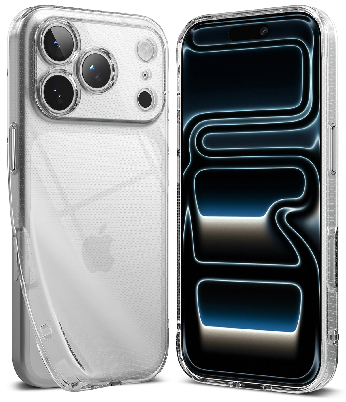 iPhone 18 Pro Max Case | Air - Two clear protective phone cases shown on iPhones, one from the back and one from the front, on a clean white background.