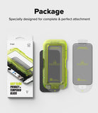 iPhone 18 Pro Max Screen Protector | Easy Slide Privacy Tempered Glass (2 Pack) - Phone screen protector packaging with product and box on a white background