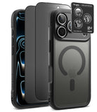[Bundle] iPhone 18 Pro / Pro Max | Fusion Bold Magnetic Matte + Privacy Protectors - A black protective phone case shown from multiple angles, including the back with a MagSafe ring, the side profile, and a small accessory card labeled Ringke.