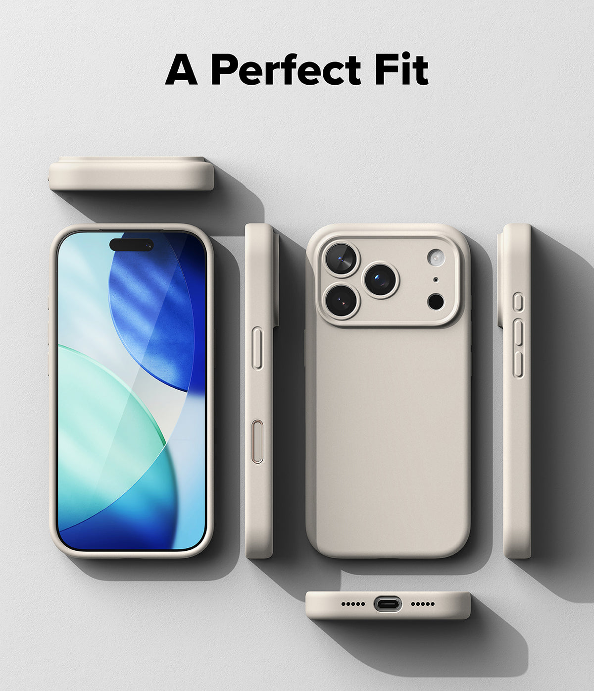 iPhone 18 Pro Max Case | Silicone Magnetic - Phone case with smartphone displaying screen, showing different angles on a light gray background.