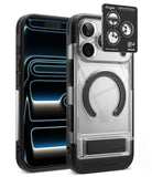 [Bundle] iPhone 18 Pro / Pro Max | UX Magnetic + Privacy Protectors - Ringke iPhone case in clear and black, shown from the back with a smartphone inserted. A black insert card with Ringke branding is shown next to the case on a clean white background.