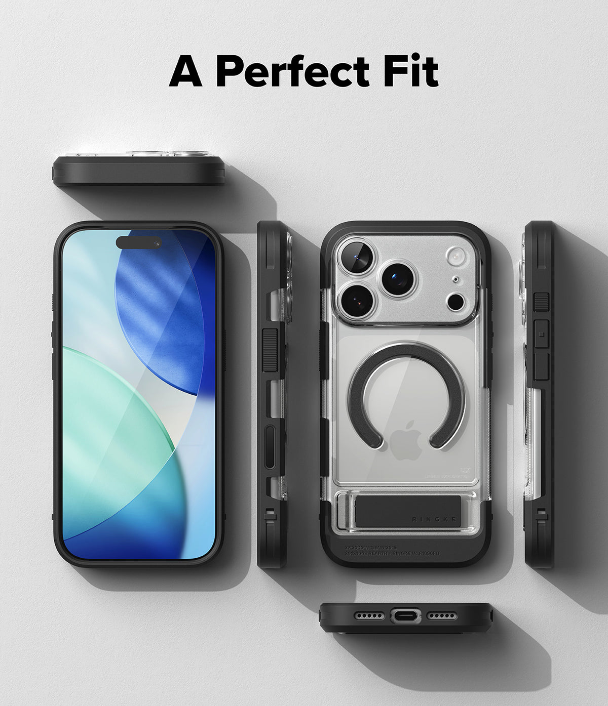 iPhone 18 Pro Max Case | UX Magnetic - Phone case with phone and components on a light gray background