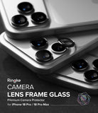 iPhone 18 Pro / 18 Pro Max Camera Protector | Camera Lens Frame Glass (2 Pack) - Ringke camera lens frame glass protector for iPhone 17 Pro and iPhone 17 Pro Max on a dark background