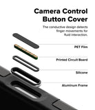 iPhone 18 Pro Case | Alles - Camera control button cover with layers and text explaining its components and functions.