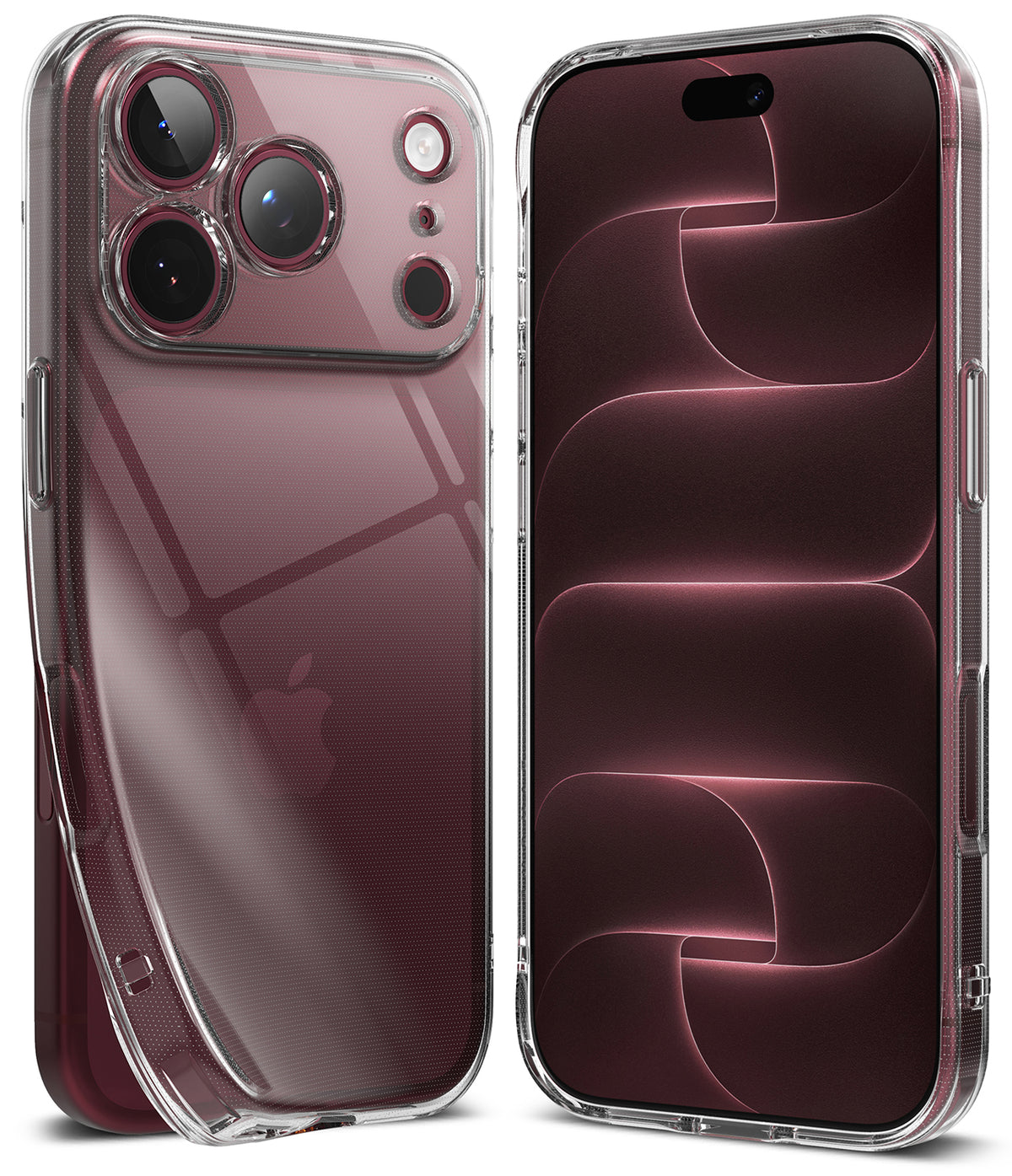 iPhone 18 Pro Case | Air - Two clear protective phone cases shown on iPhones, one from the back and one from the front, on a clean white background.