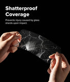 iPhone 18 Pro Screen Protector | Easy Slide AR Tempered Glass - Phone screen protector with shattered glass design against a black background