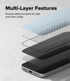 iPhone 18 Pro Screen Protector | Easy Slide Privacy Tempered Glass - Phone screen protector with multi-layer design on a light gray background