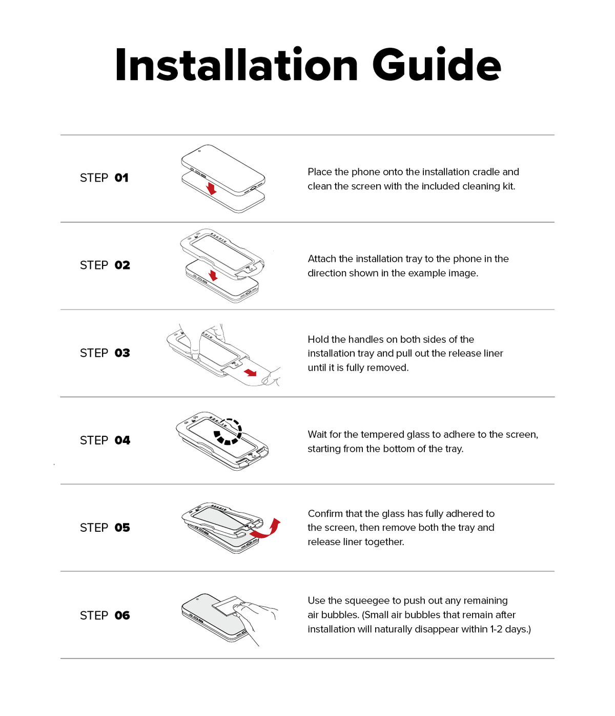 iPhone 18 Pro Screen Protector | Easy Slide Privacy Tempered Glass - Installation guide for a phone screen replacement with step-by-step instructions.