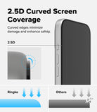 iPhone 18 Pro Screen Protector | Easy Slide Tempered Glass (2 Pack) - Phone case with 2.5D curved screen coverage feature, showing Ringke branding.
