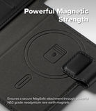iPhone 18 Pro MagSafe Wallet | Folio Grip Wallet Magnetic - Black magnetic phone case with text highlighting its features