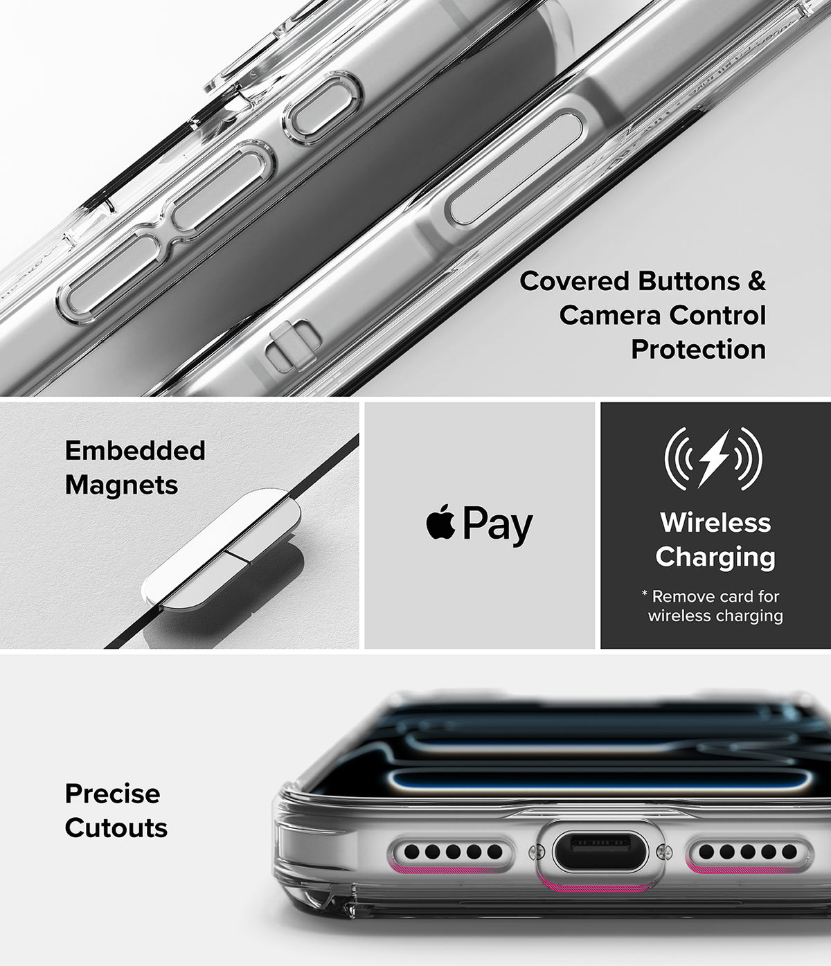 iPhone 18 Pro / Pro Max Case Fusion Card Magnetic all-groups - Phone case with features like covered buttons, camera control protection, embedded magnets, Apple Pay support, wireless charging, and precise cutouts.