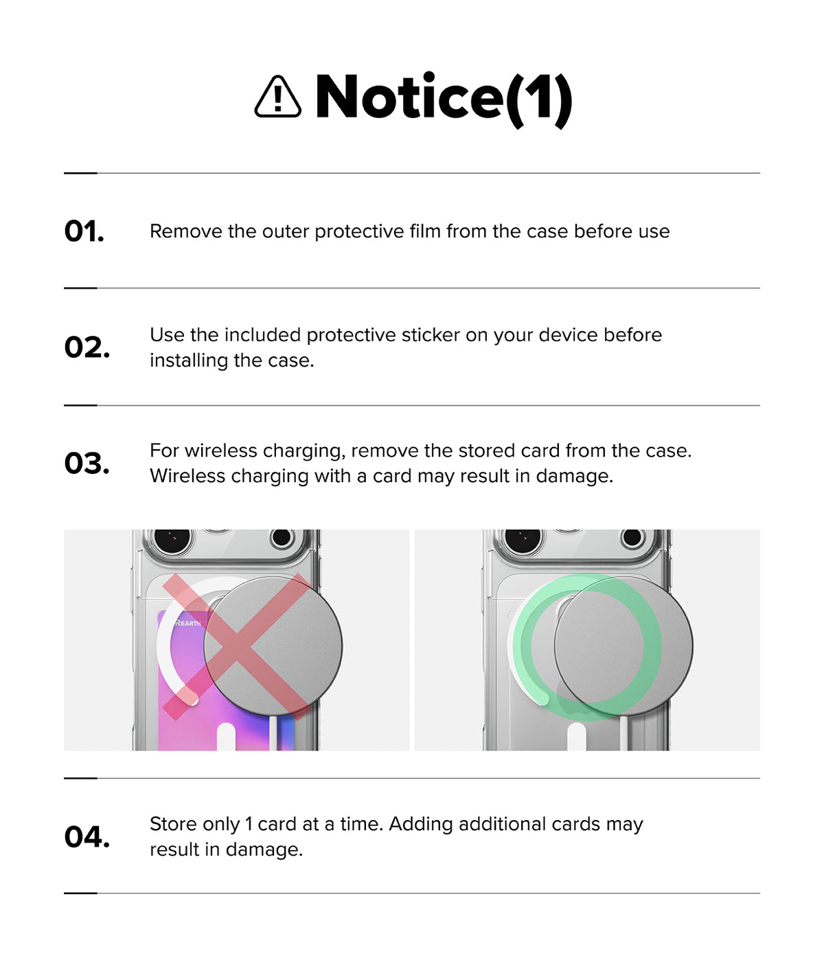 iPhone 18 Pro Case | Fusion Card Magnetic - Instructions for using a phone case with illustrations and text on a white background