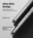 iPhone 18 Pro Case | Fusion Card Magnetic - Ultra-thin phone case with NFC functionality on a gray background