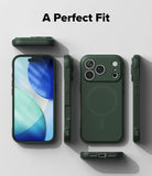 iPhone 18 Pro Case | Onyx Magnetic - A black protective phone case shown from multiple angles on a light gray background, with the text 'A Perfect Fit' at the top. The phone inside the case displays a blue and green abstract screen wallpaper.