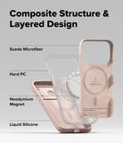 iPhone 18 Pro Case | Silicone Magnetic - Phone case with layered design components on a gray background