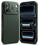iPhone 18 Pro Case | Onyx - A dark forest green protective phone case shown from both the back and front angles against a clean white background.