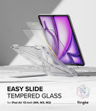 Easy Slide Tempered Glass | iPad - Exploded view of an iPad with a screen protector and alignment frame installation tool.