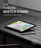 Fusion Sketch Stand | iPad - Fusion Sketch Stand - iPad Air 13-inch propped up on a desk with a stylus nearby, displaying colorful digital sketches.