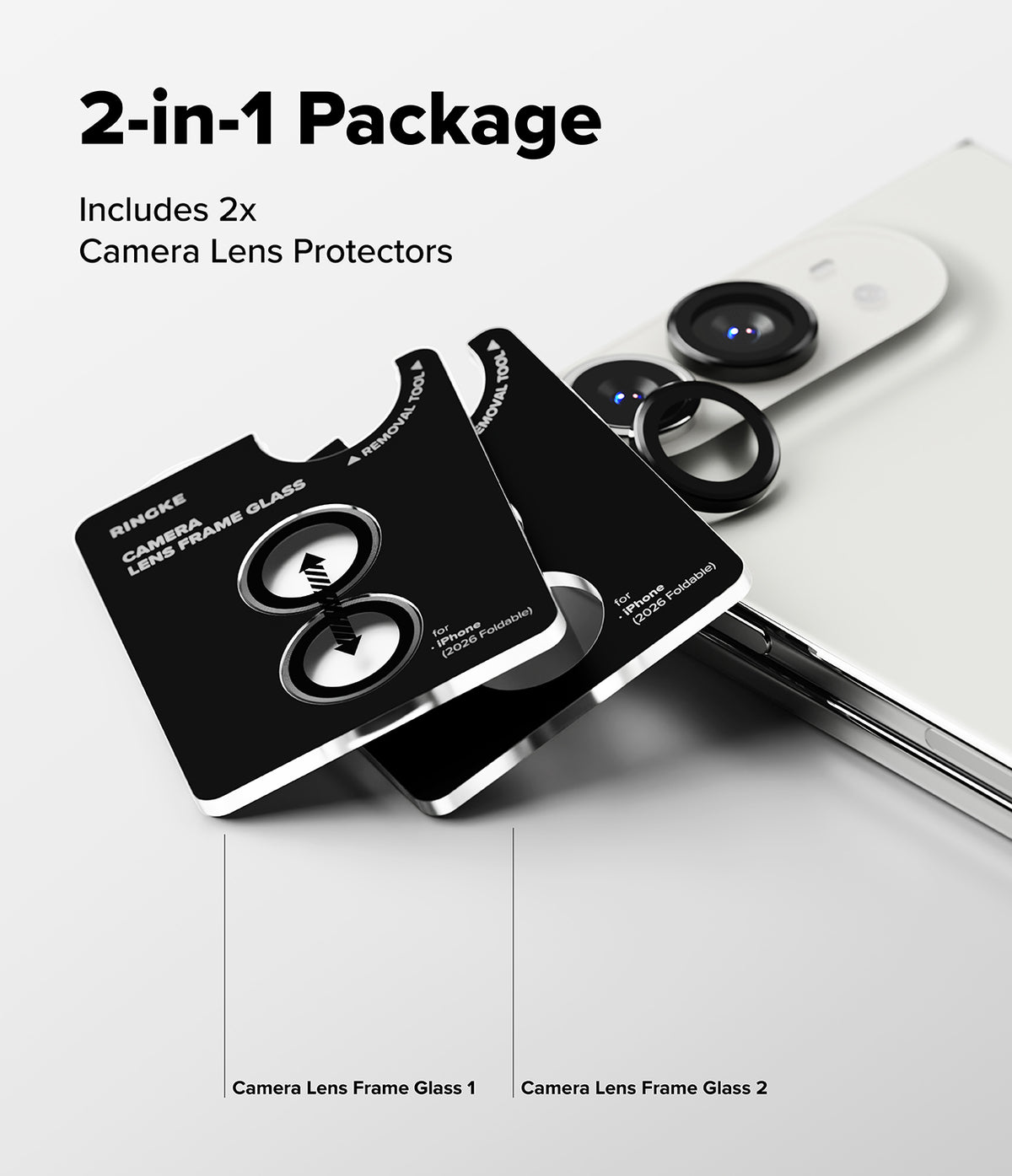 Información gráfica del protector Ringke Camera Lens Frame Glass