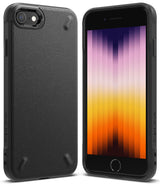 iPhone SE 2022 5G / SE 2020 / 8 / 7 Case | Onyx - Matte black protective phone case shown from back and front views.