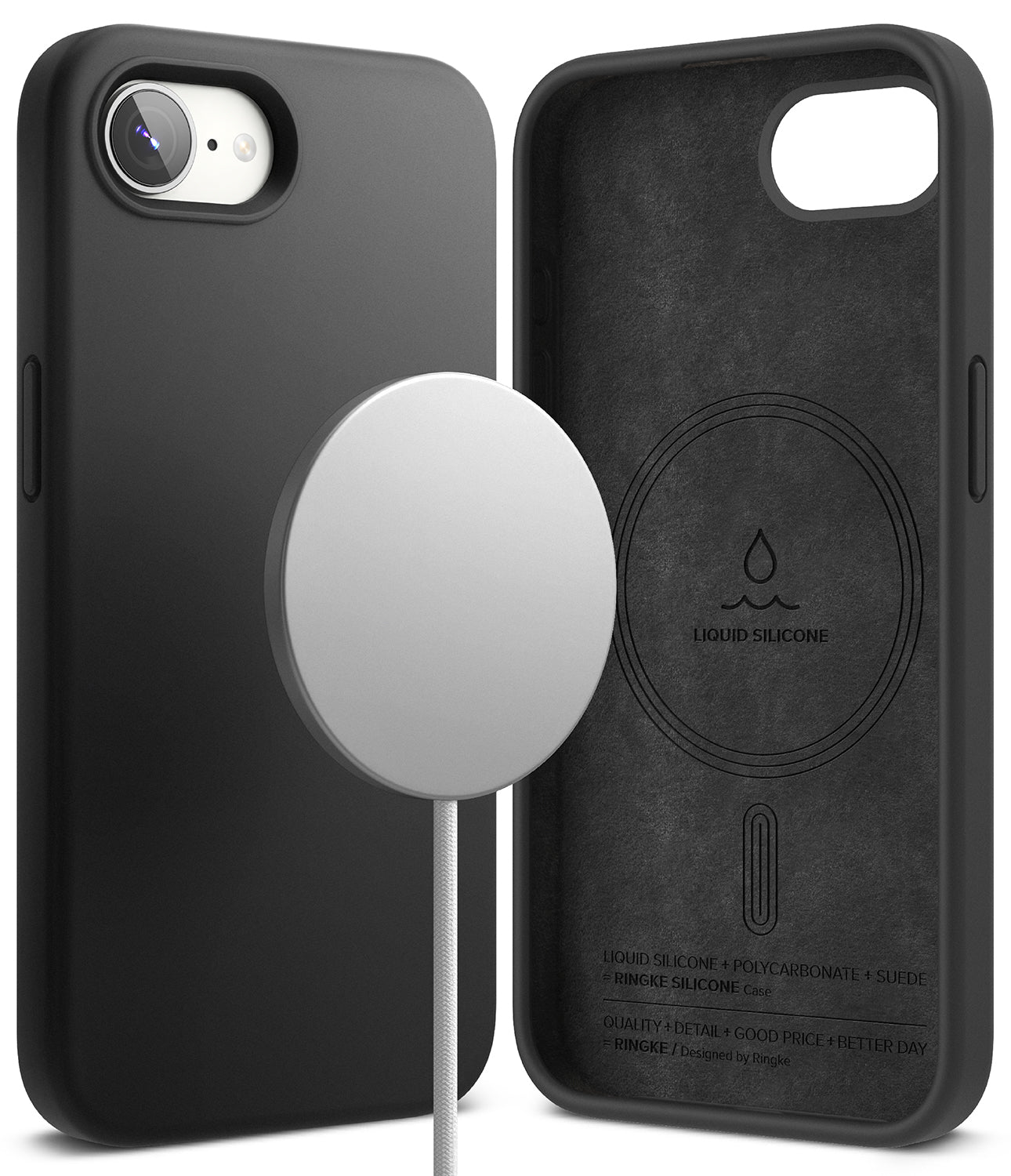 Ringke iPhone 16e Case | Silicone Magnetic - Black