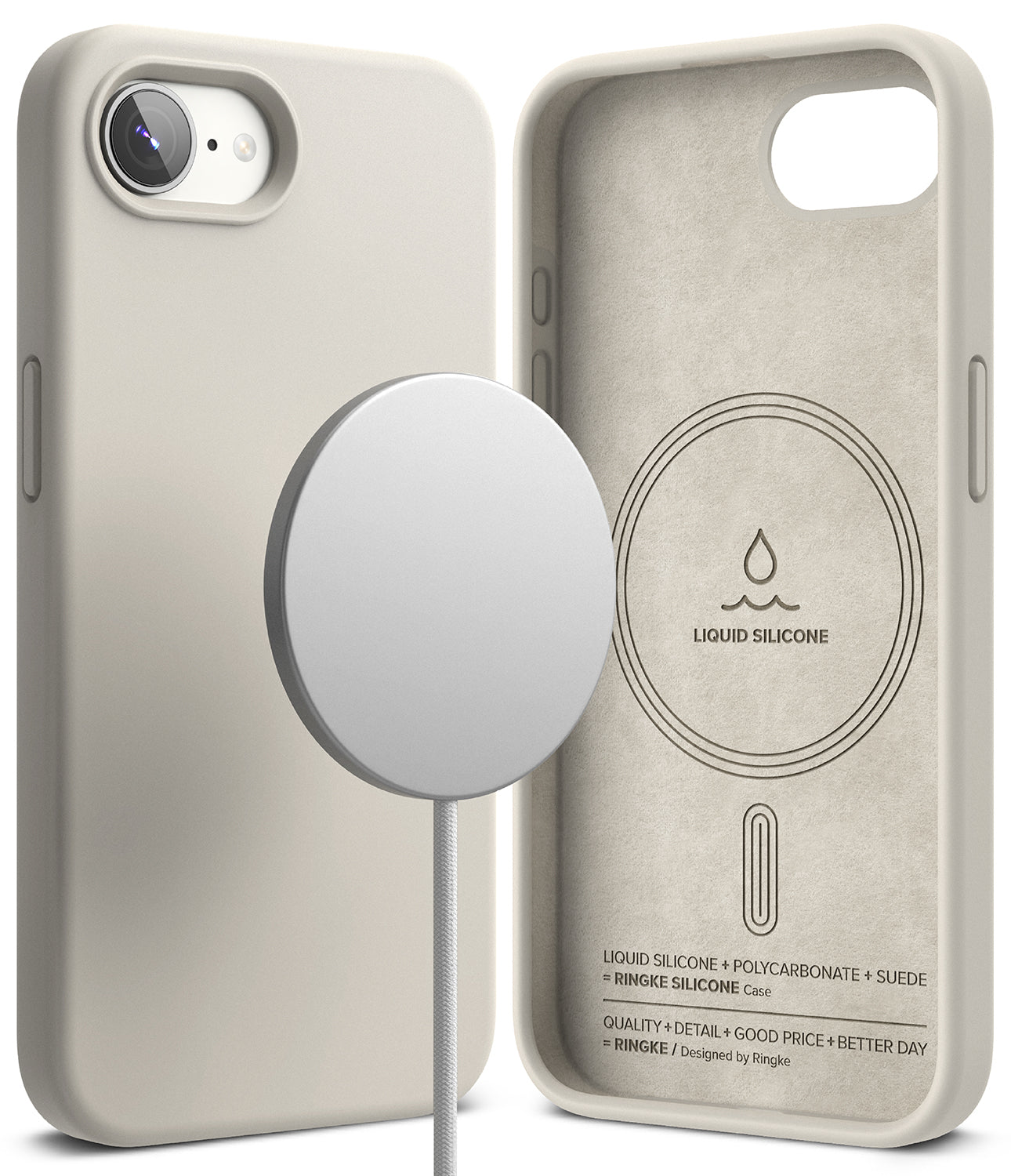 Ringke iPhone 16e Case | Silicone Magnetic - Stone