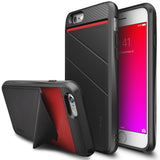 iPhone 6s / 6 Case | Edge - Black protective phone case with a built-in kickstand and red interior accents.