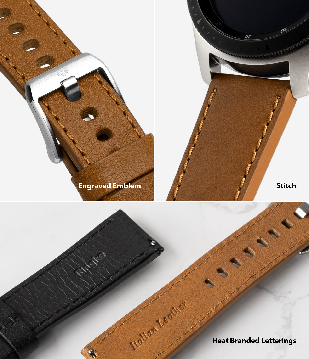 CLANE 21SS DESIGN STRAP GATHER OP ブラウン 1 Watch Lug 22mm Band | Leather One Classic Band | Ringke