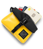Mini Pouch Tarpaulin | Roll Top - Made of durable tarpaulin and nylon, The unique roll-top bag design, The high-quality zipper on the back, Dimension of 100 x 70 x 35mm
