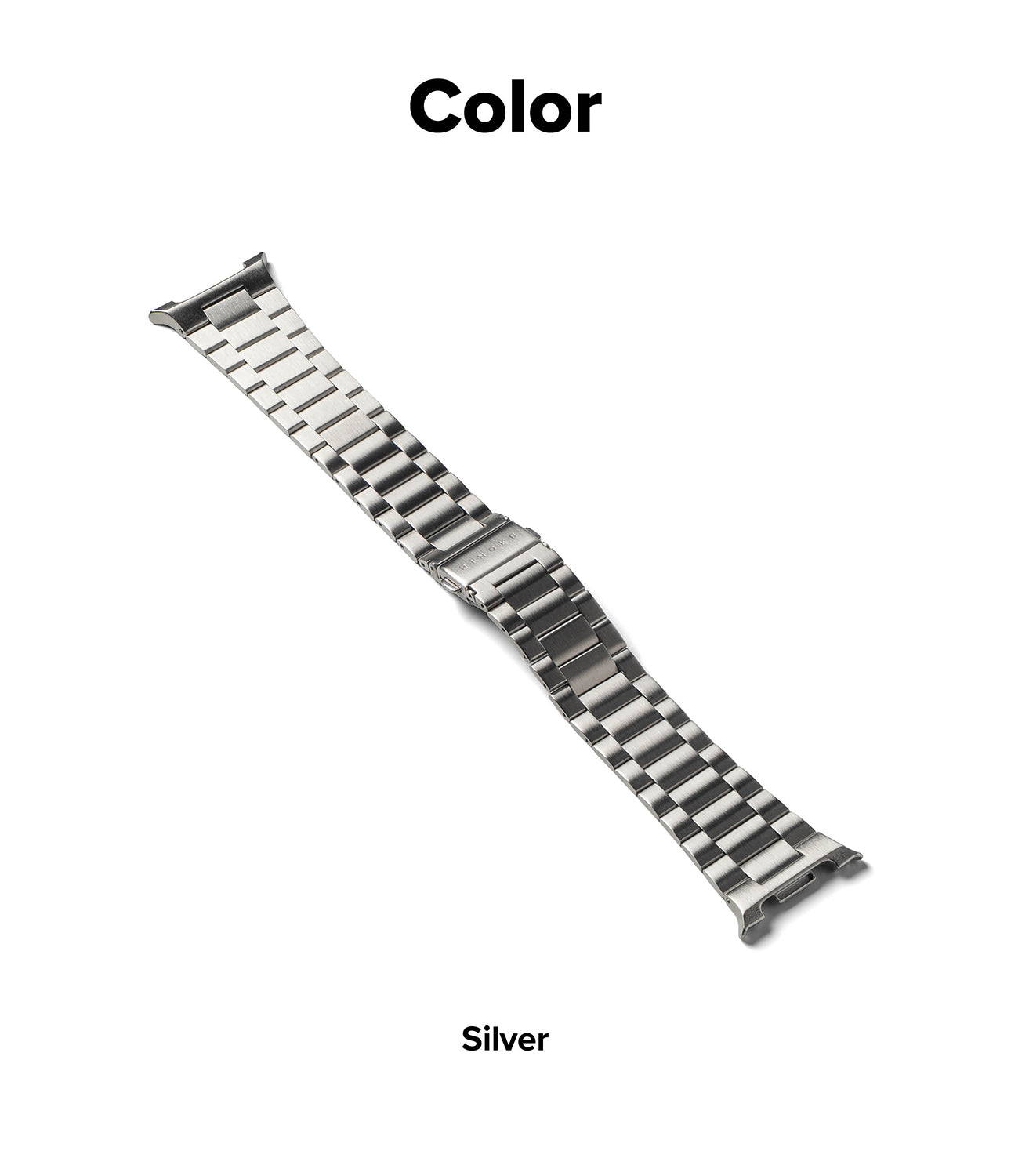 Galaxy Watch 9 / 8 | Metal One Air - A silver metal link watch band shown diagonally on a plain white background, with the word 'Color' at the top and 'Silver' at the bottom.