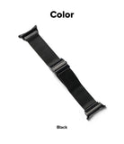 Galaxy Watch Ultra 2 / 1 | Metal One Mesh - A black metal mesh watch band with a quick-release buckle, shown diagonally on a white background with 'Color' and 'Black' text labels.
