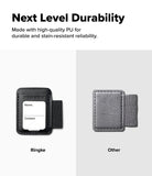 Pen Holder | Name Tag (2P) - Promotional comparison graphic showing a black ring holder labeled 'Ringke' on the left and a gray ring holder labeled 'Other' on the right, with headline text reading 'Next Level Durability' and supporting copy about durable and stain-resistant reliability.